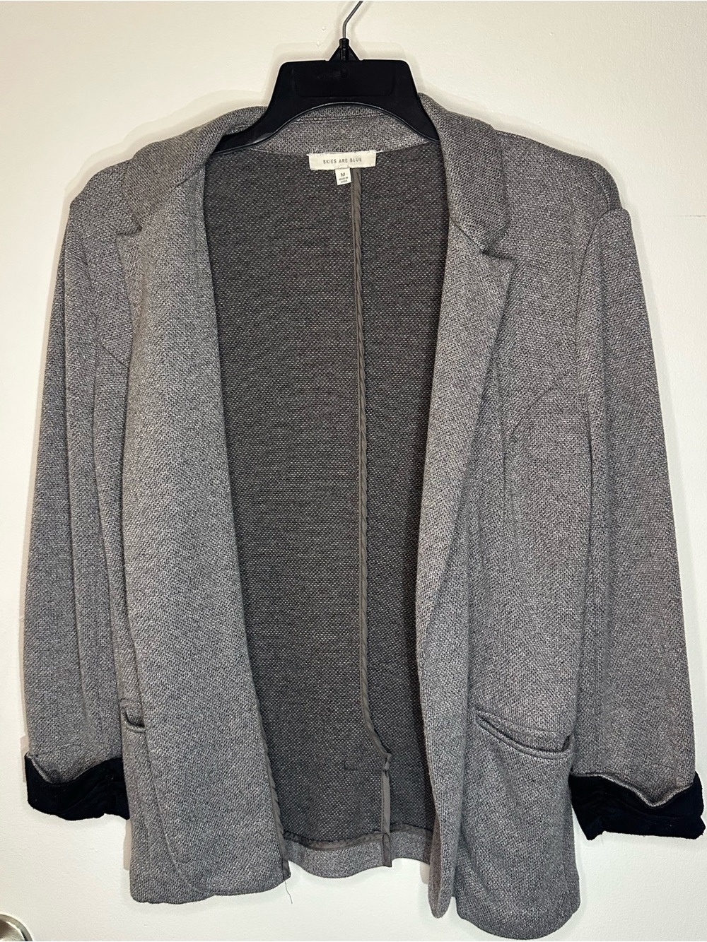 Skies Are Blue Grey Open-Front Blazer Jacket